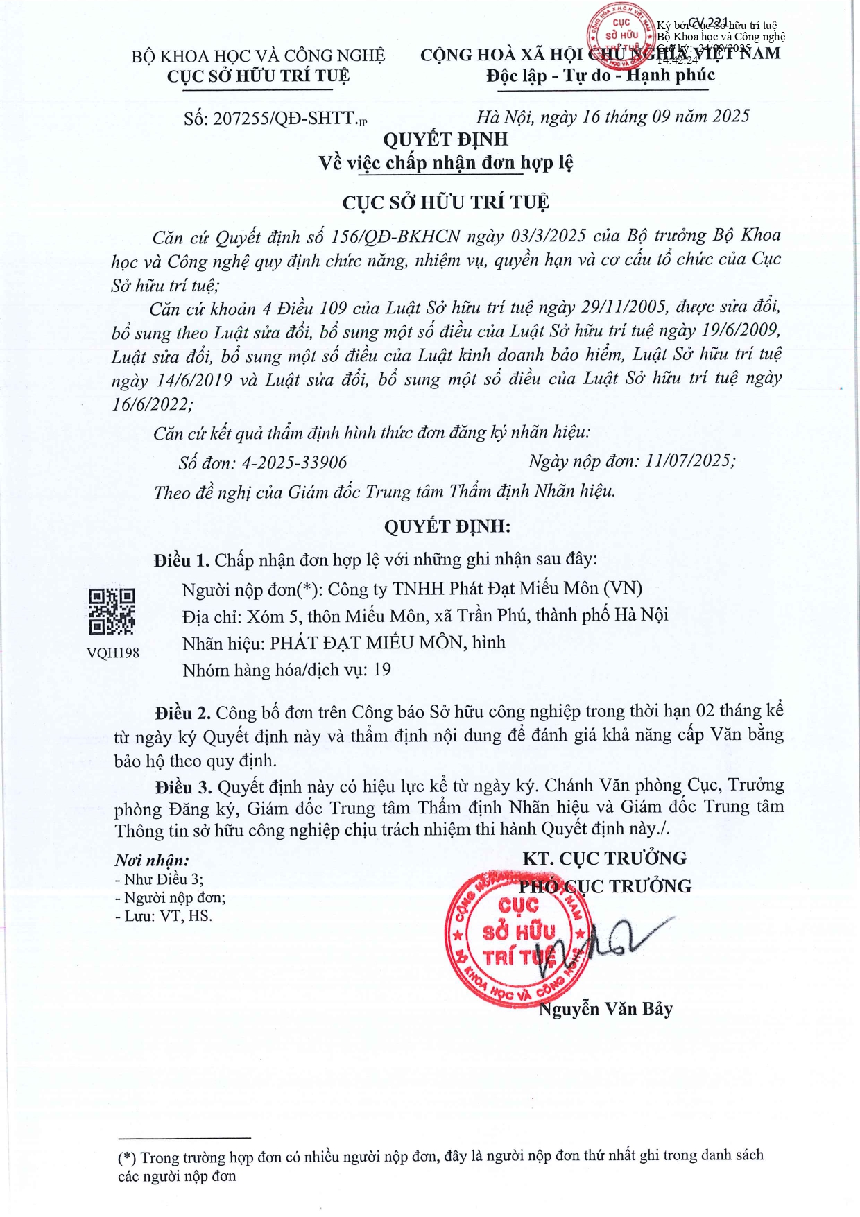 CHỨNG nhận sở hữu trí tuệ thương hiệu PDMM do sở KHCN cục sở hữu trí tuệ công nhận