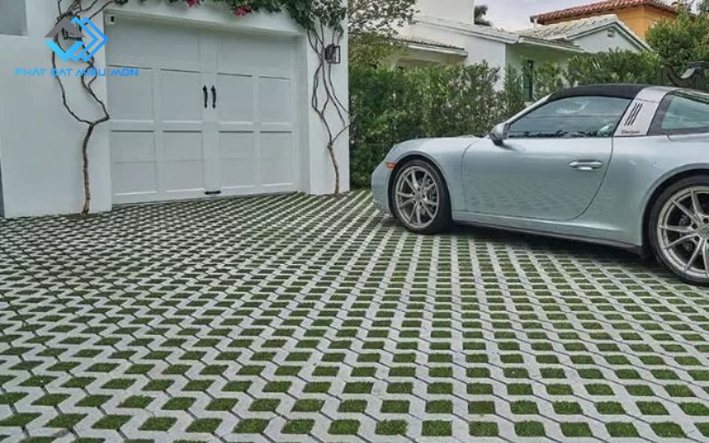 Gạch thông gió kết hợp trồng cỏ