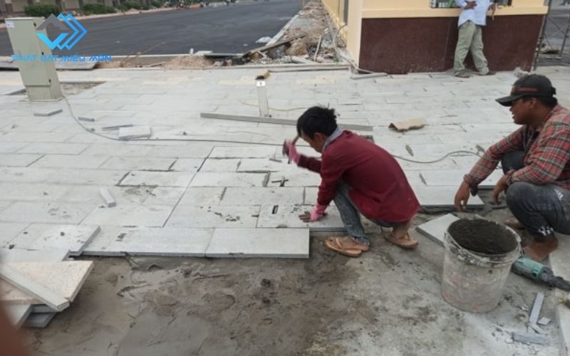 Thi công lát gạch vỉa hè đúng quy trình 
