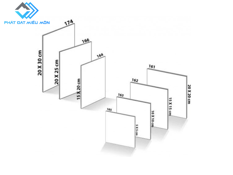 Phân Loại Theo Kích Thước Gạch Xi Măng Giả Đá